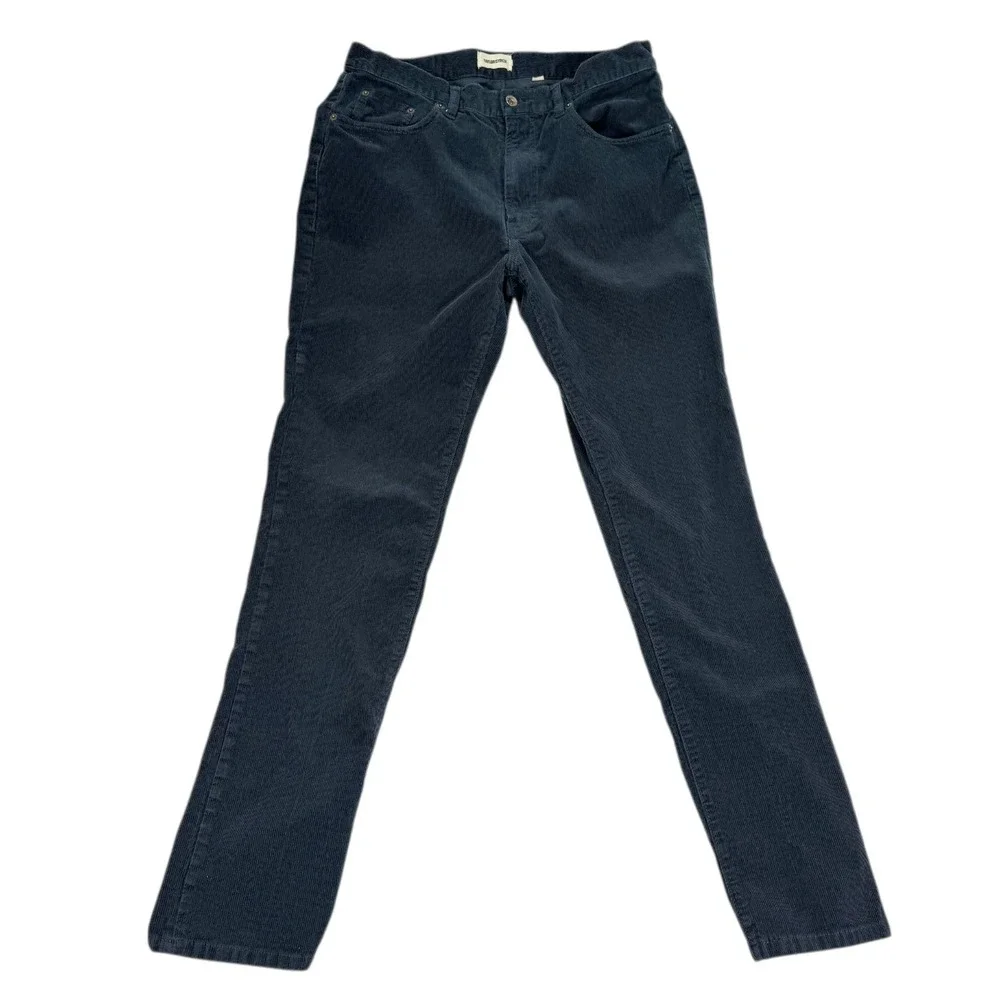 Taylor Stitch Carnegie Pants Mens Sz 34 (33)‎ X 32 Slim Corduroy Navy Blue Dark